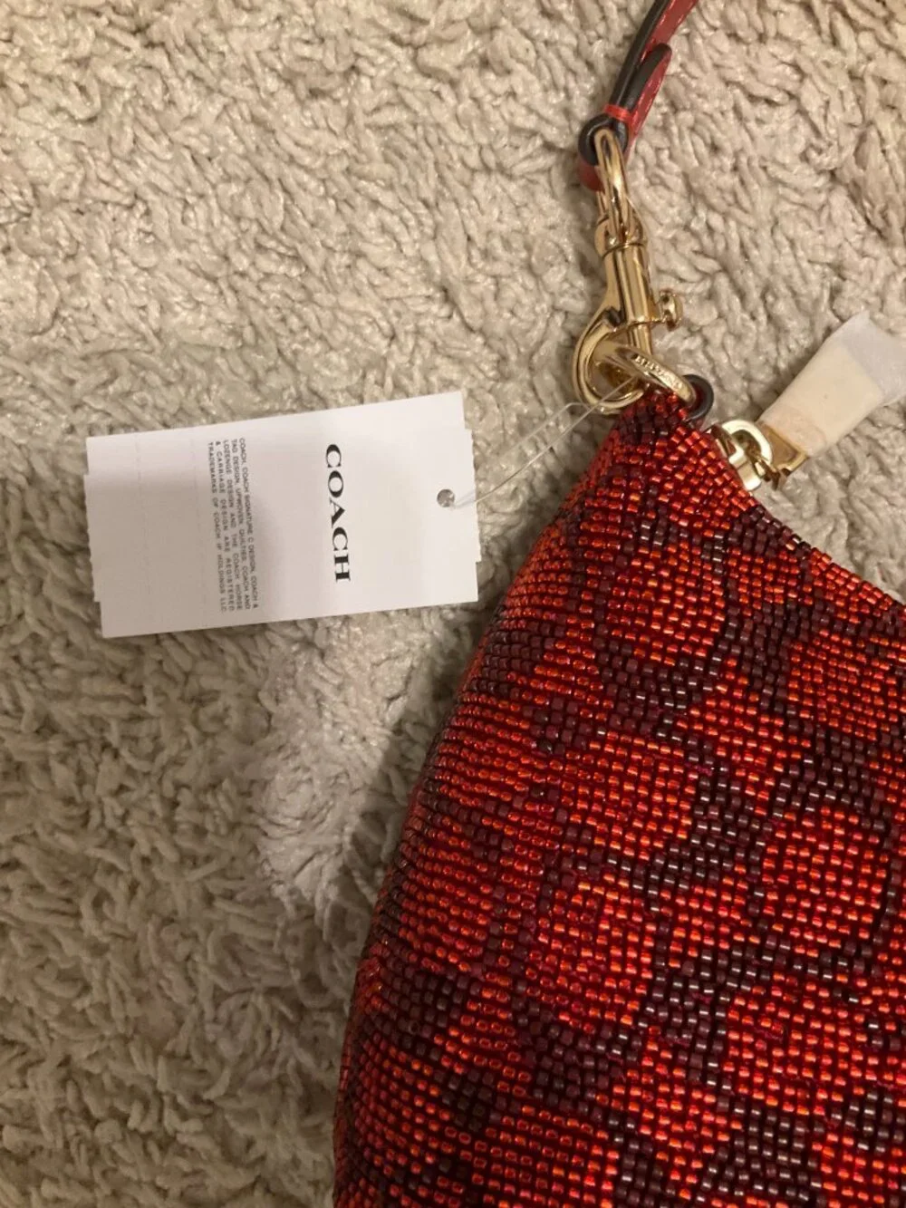 Coach teri shoulder bag in signature veaded satin. beaded SIGNATURE / GOLD /crim